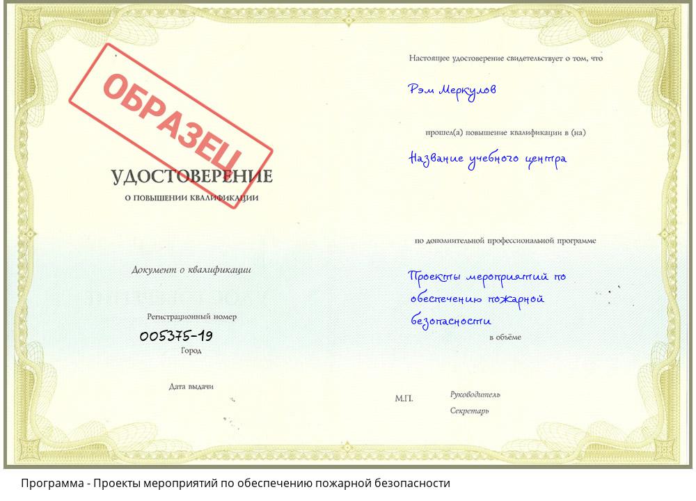 Проекты мероприятий по обеспечению пожарной безопасности Моршанск