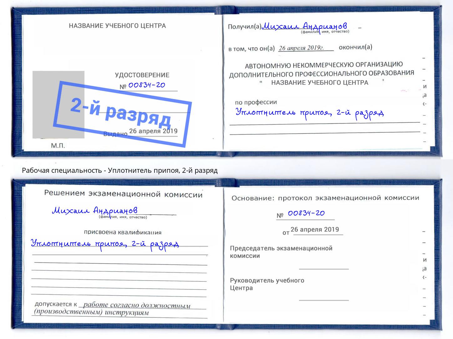 корочка 2-й разряд Уплотнитель припоя Моршанск